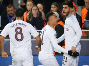 Aston Villa players celebrate