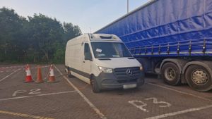 The van was found to be speeding and then found to be overweight. Photo: Staffordshire Road Crime Team