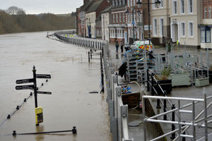 The River Severn is expected to overwhelm flood barriers today