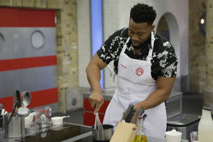 Matthew in action on MasterChef. Photo: BBC.