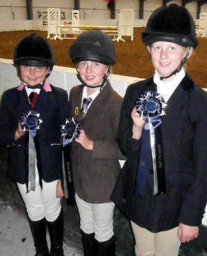 Moreton Hall show jumpers Imogen Marmont, Molly Bennett and Louisa Hunter
