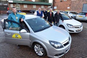 Driver Cristian Mihai Duta, general manager Mark Bullock, fleet manager Greg Caley, director Neil Caley, and driver Paul Neatu.
