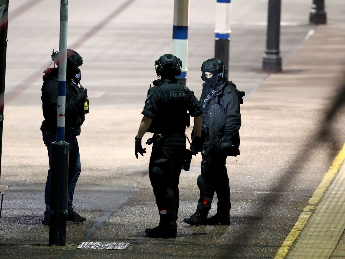 Nine suffer life-threatening injuries as terror police probe train stabbing Nine suffer life-threatening injuries as terror police probe train stabbing