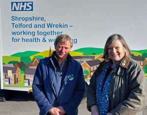 Shropshire Rural Support chairman Andrew Bebb and RABI Shropshire committee member Chris Downes.