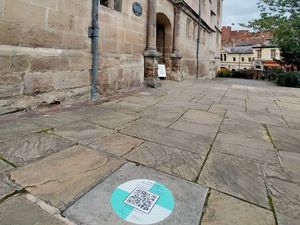 Supporting image for story: Audio tours of Shrewsbury downloaded more than 1,000 times helped by 'floor vinyls'