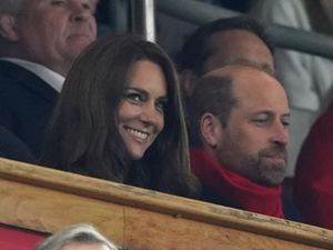 The Prince of Wales and the Princess of Wales in the stands