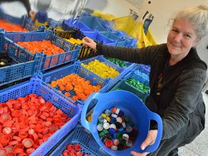 Supporting image for story: Plastic pixel art at Shrewsbury supermarket