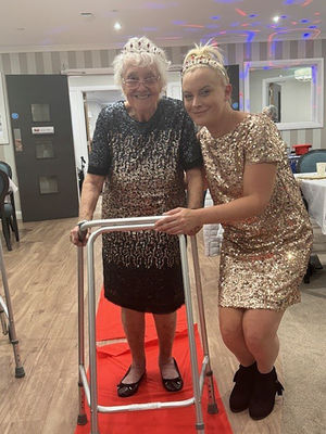 Resident and colleague at HC-One’s Foley Grange Care Home’s fashion show event