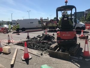 Supporting image for story: Hole in road closes one entrance to Walsall Manor Hospital