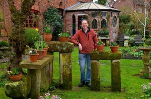 David Phillips, of the Hundred House Hotel, in the stunning gardens maintained in the memory of his late mother