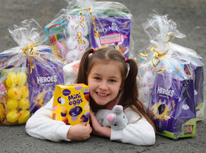Olivia Cartwright, aged eight, of Willenhall, is making Easter gift bags for children supported by Women’s Aid