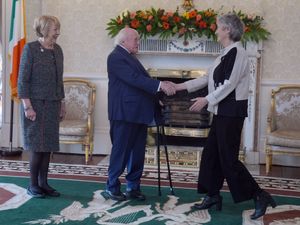 Supporting image for story: Hugs and handshakes as Ireland’s President welcomes his successor
