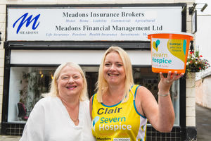 Marathon runner Clair Hatton and Lesley Prior, manager at Meadons Insurance Brokers. Photo by Malcolm Hart