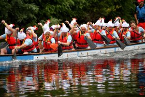 This year's Severn Hospice Dragon Boat Festival was a competitive affair