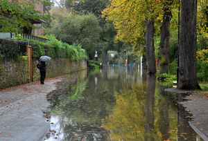 Flooding along Victoria Quay, Shrewsbury