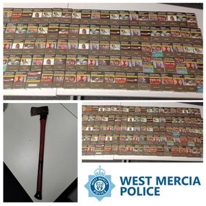 Police recovered 200 tobacco products after the alleged burglary. Photo: West Mercia Police