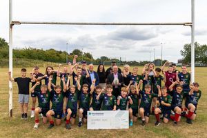Councillor Richard Holland joined Lee Perry Technical Director and Elaine Brown, Sales Director from Persimmon Homes West Midlands and representatives of Lichfield Rugby Club to handover a the cheque. 