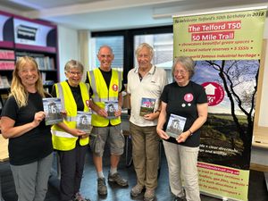 The Friends of the T50 Team, from left: Pam Hill, whose team of path champions look after the trails; Naomi Wrigthon, who managed the project; Malcolm Skelton, who waymarked the trails and installed signposts; Dag Saunders, chair of the T50 Friends and Anne Suffolk, who designed and wrote the guidebooks