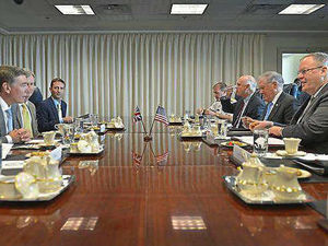 Supporting image for story: In pictures: Shropshire MP Philip Dunne enters Pentagon for talks