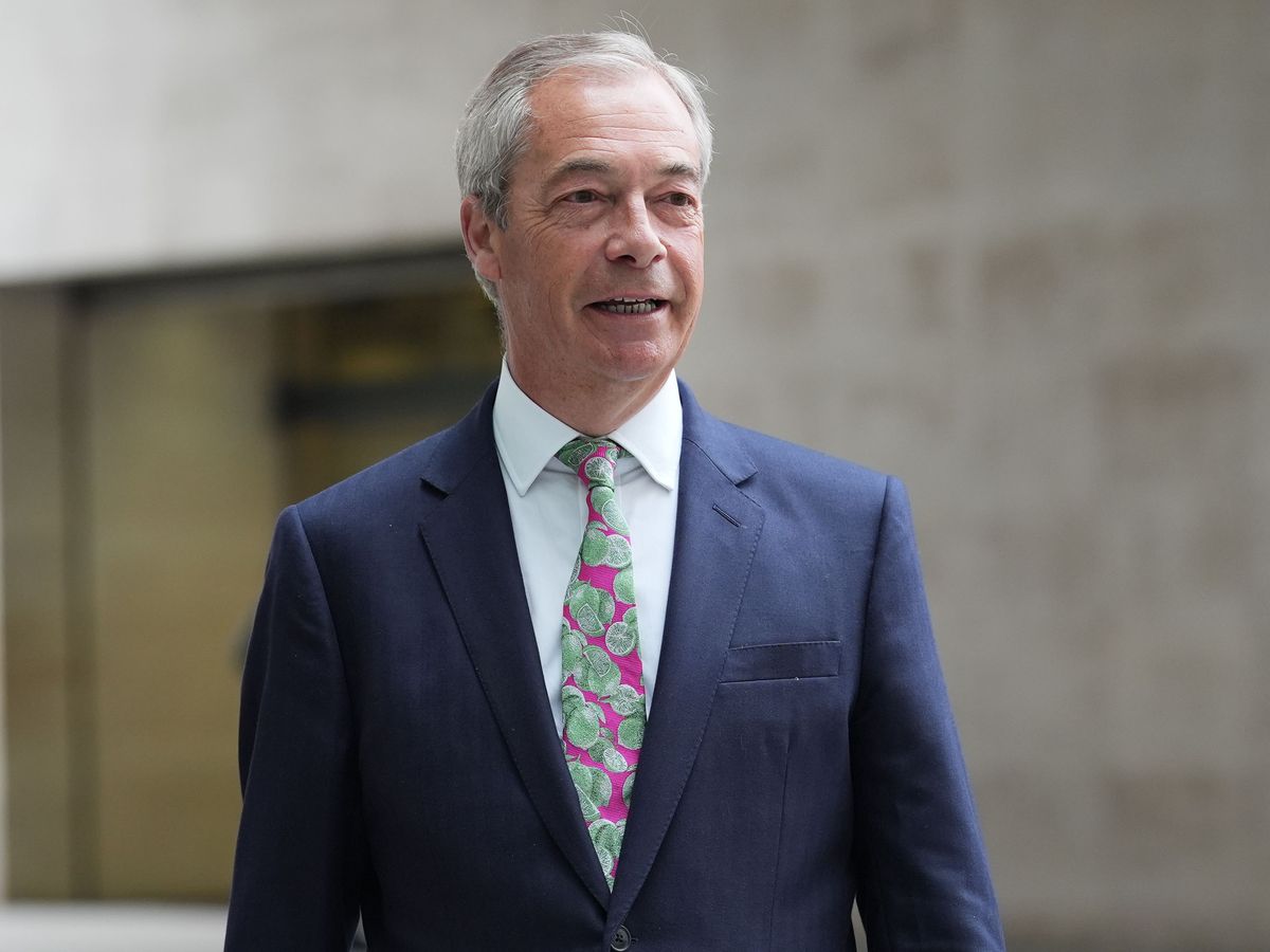 Reform leader Nigel Farage on his way to Shropshire