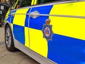 The side door of a police car