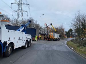Supporting image for story: Driver seriously injured as lorry overturns on roundabout
