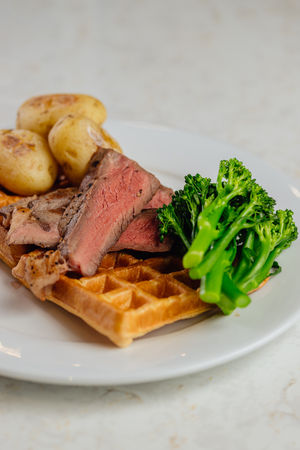 Yorkshire pudding waffles with Roast Beef