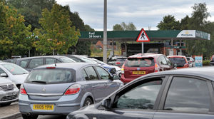 Queues for fuel at Morrisons, Bilston