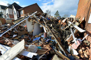 The remains of the Penn Road house after the blast destroyed it