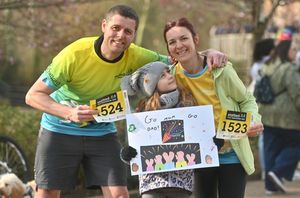  Milly , aged seveb and Amy and Sean Canvin from Stoke.