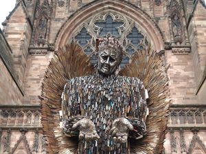 Supporting image for story: Knife Angel helps a knife amnesty in Hereford