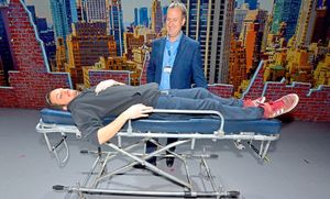 Mike Ward (Resident Director, associate choreographer) from Manchester, he also plays a dead body on this too, Here with him is Bill Kenright Ltd's Company Manager: David Morgan