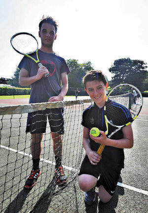 Aaron Poole and friend Harry Fearnehough at West Park