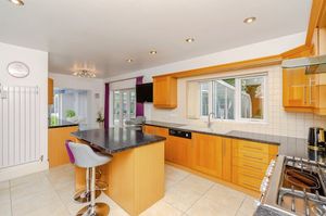 The modern kitchen is ideal for family living
