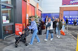 The first 100 customers entered the new store in Merry Hill