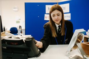 Kaitlin Critcher working on reception