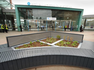 Supporting image for story: 'Pocket park' benches aim to brighten up Wolverhampton city centre