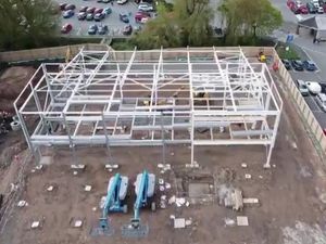 Supporting image for story: Watch: Drone captures work on new Whitchurch swimming and fitness centre