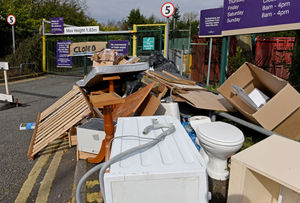 Waste piled up outside this tip 