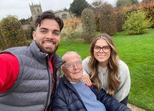 Alex with his father Bruce and sister Eve.