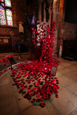 A beautiful Poppy display has been created by members of Shropshire WI and is on display at Shrewsbury Abbey this month..
