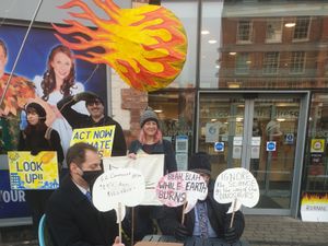 Supporting image for story: Green campaigners hold 'Don't Look Up' protest outside Shropshire Council meeting