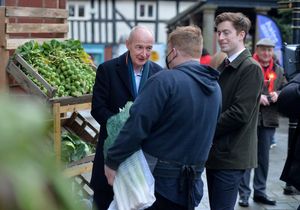 Labour MP Pat McFadden during a trip to Market Drayton