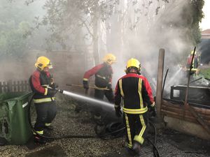 Supporting image for story: Firefighters tackle blazing shed, tyres and trees at Bilston house - with pictures