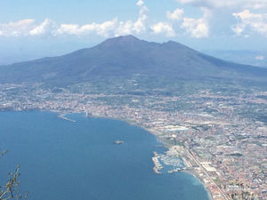 His old Italian haunts, with Mount Vesuvius looming menacingly.
