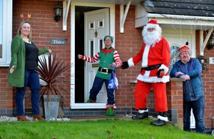 Santa paid a visit with helpers Cheryl Thomas and Chris Corfield