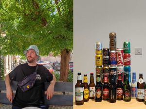 Supporting image for story: Football fan continues viral tradition to drink beer from every Euro 2024 nation