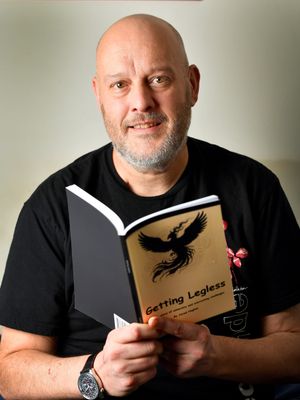 Jared Hughes from Stafford, who has written a book called 'Getting Legless', which covers the time he was diagnosed with chronic kidney disease and lost both legs.