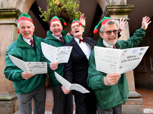 Supporting image for story: Male voice choir warming up for Christmas Fayre concert