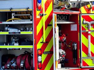 Supporting image for story: Nine lorries burn in industrial estate blaze